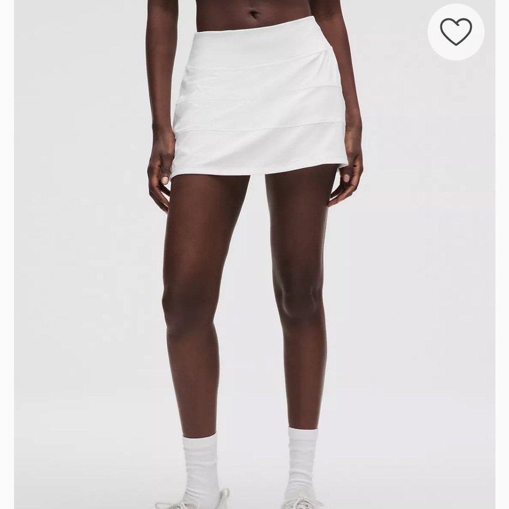 lululemon athletica pace rival White Mini with built in shorts